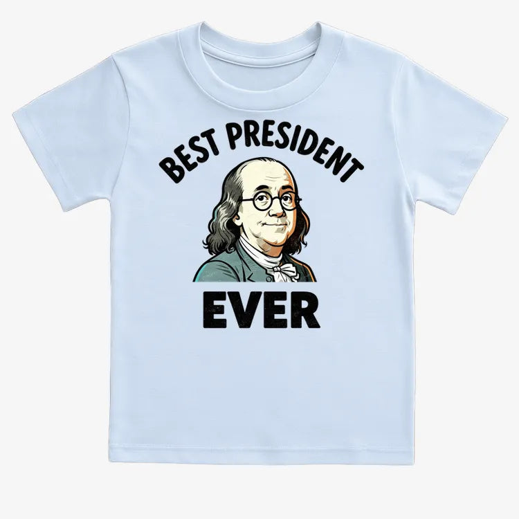 Ben Franklin - Best President Ever-Kids T-Shirt-Blue