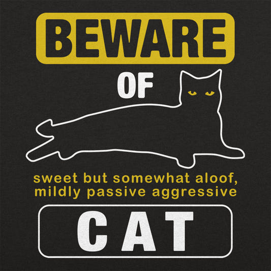 Beware Of Cat Warning Sign, graphic tee design