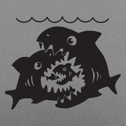 Big Sharks Eating Little Fish Food Chain