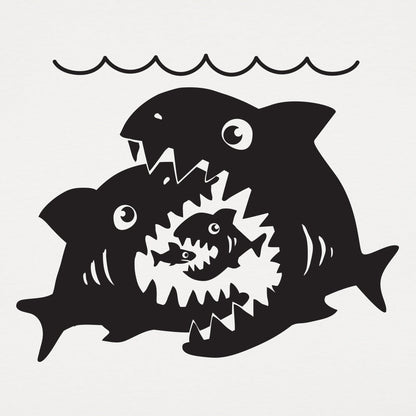 Big Sharks Eating Little Fish Food Chain