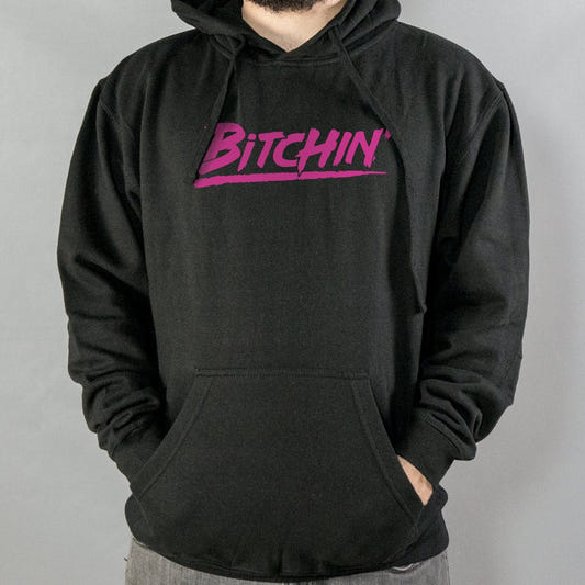 Bitchin' Retro 80s Slang Graphic Hoodie in Black