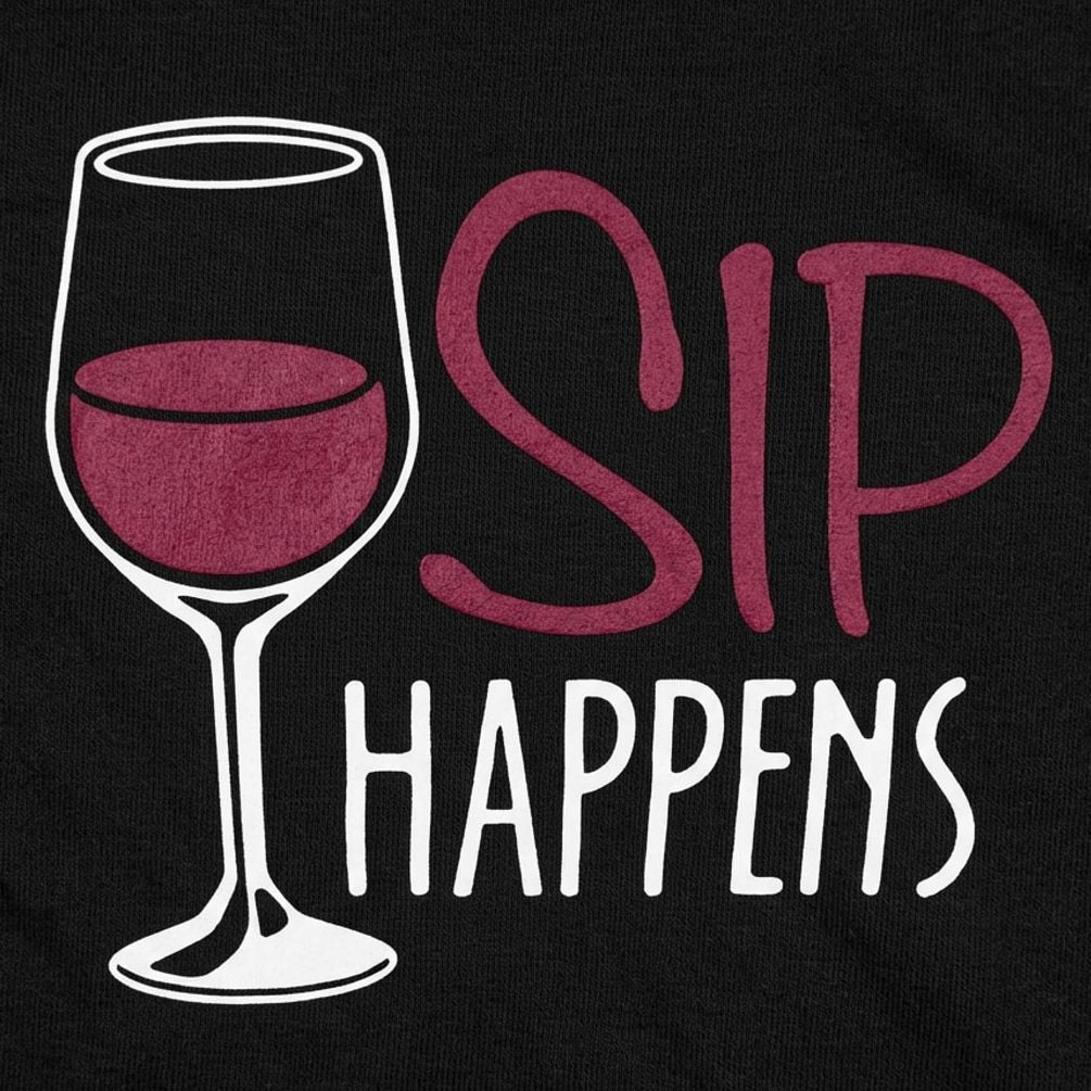 Sip Happens Wine Glass Pun detail