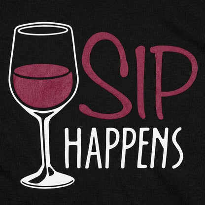 Sip Happens Wine Glass Pun detail
