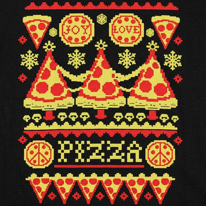 Ugly Pizza Christmas Sweater Pattern detail