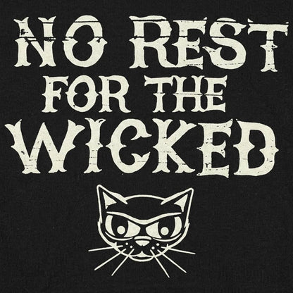 No Rest For The Wicked Sly Cat Design detail