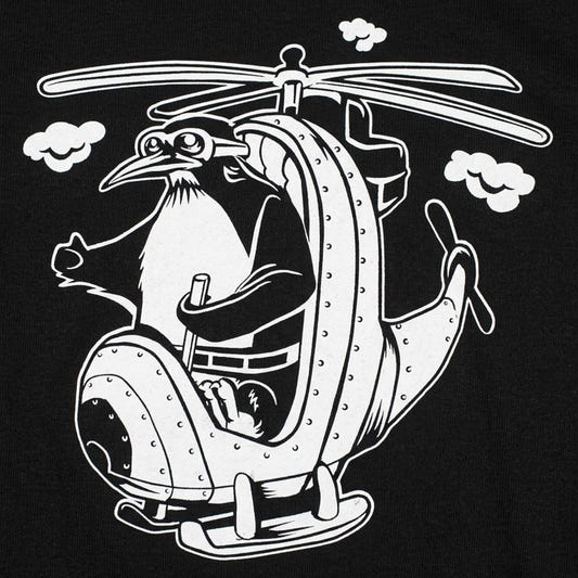 Penguin Pilot Flying a Helicopter detail