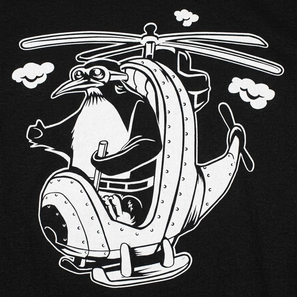 Penguin Pilot Flying a Helicopter detail