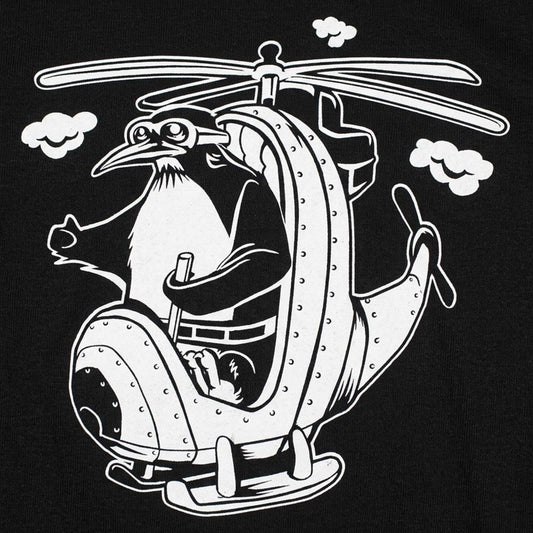 Penguin Pilot Flying a Helicopter detail