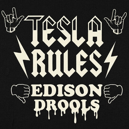 Tesla Rules Edison Drools Rock Star Electricity Rivalry detail