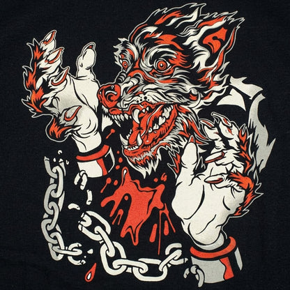 Wolf Man Unchained Breaking Free of Chains detail