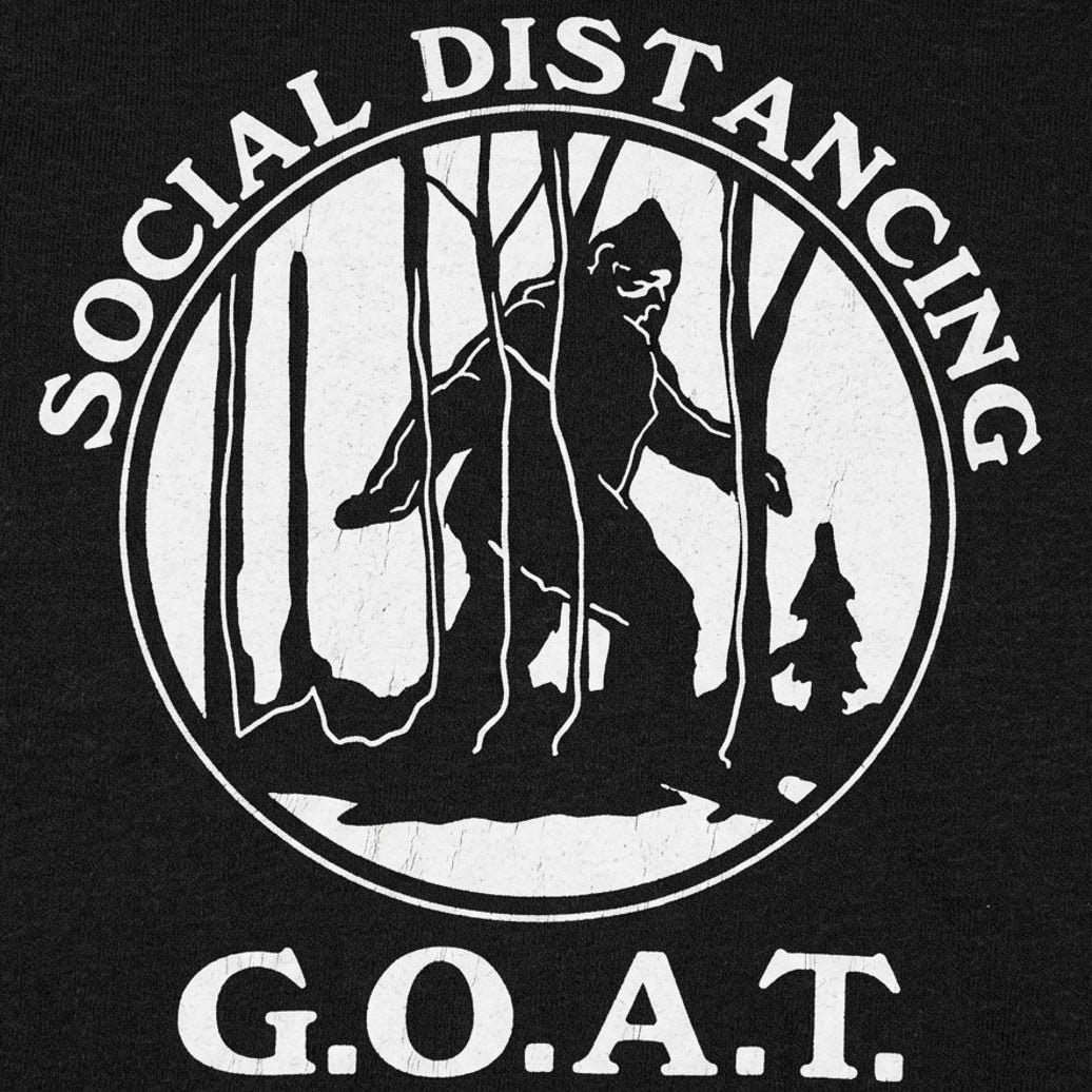 Social Distancing G.O.A.T. Bigfoot in the Woods detail