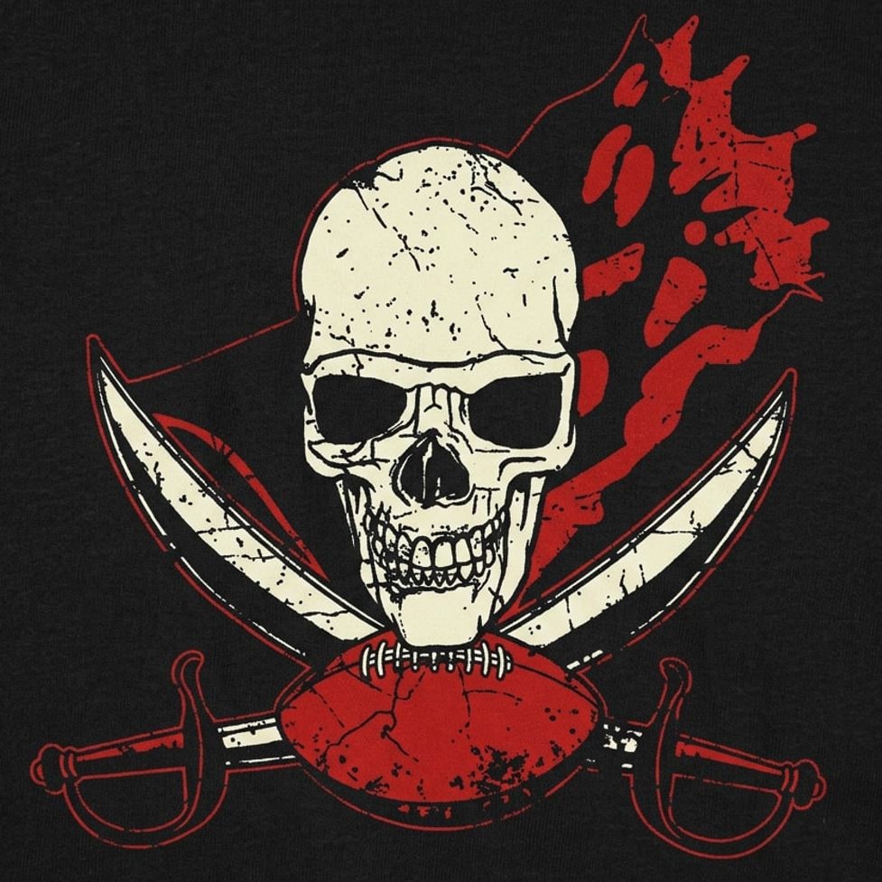 Skull And Swords Pirate Skeleton with Crossed Blades detail