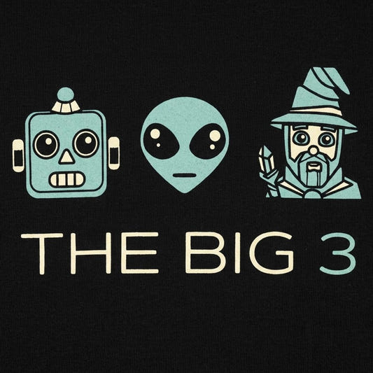 The Big Three Robot Alien and Wizard Icons detail