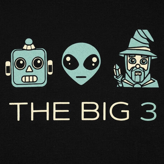 The Big Three Robot Alien and Wizard Icons detail