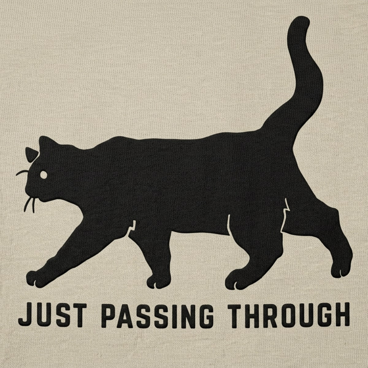 Black Cat Crossing Just Passing Through Superstition Design detail