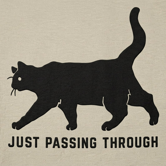 Black Cat Crossing Just Passing Through Superstition Design detail