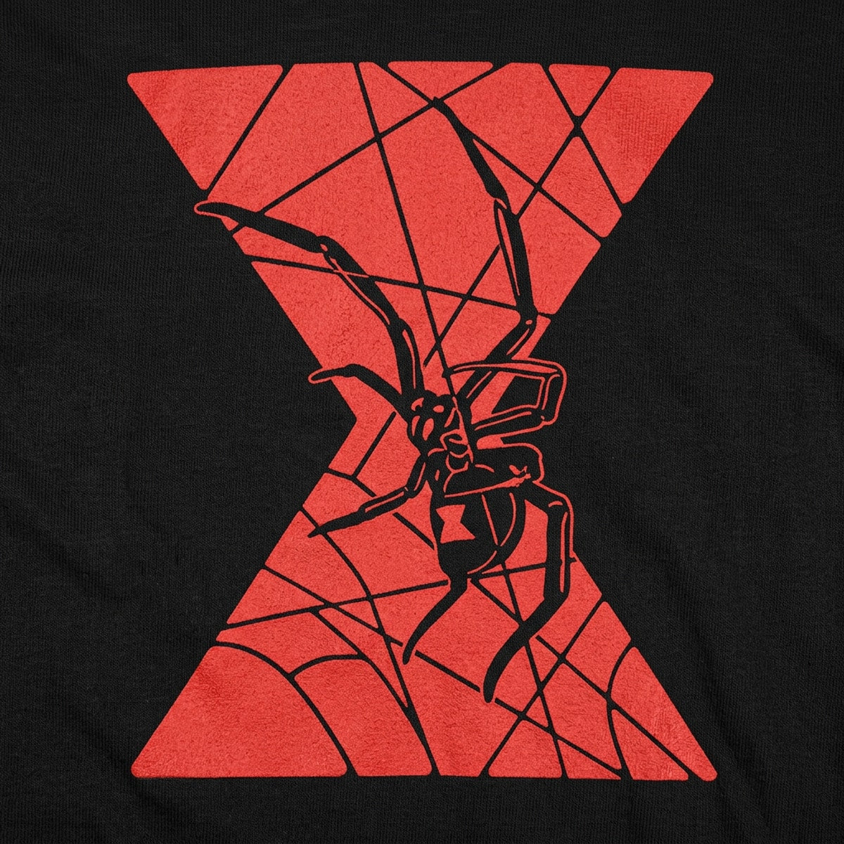 Black Widow Spider with Hourglass Web Design detail