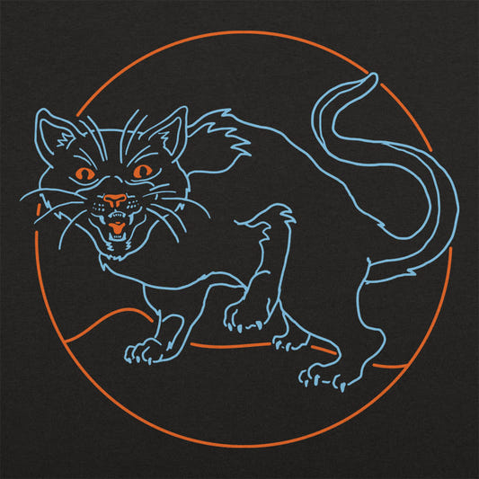 Black Cat Spooky Halloween Hissing Cat graphic tee design