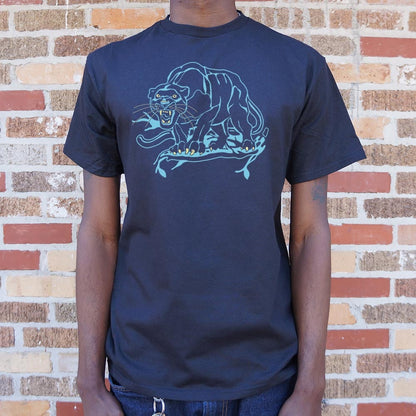 Black Panther Roaring in Classic Tattoo Art Style