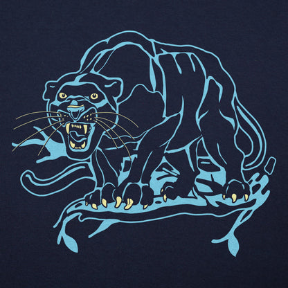 Black Panther Roaring in Classic Tattoo Art Style