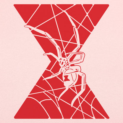 Black Widow Spider with Hourglass Web Design