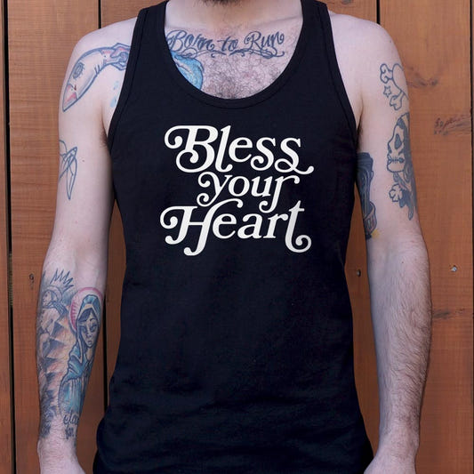 Bless Your Heart Southern Sarcastic Saying graphic Men's Tank Top in Black