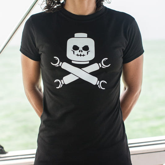 Plastic Block Pirates Toy Skull and Crossbones graphic Women's T-Shirt in Midnight