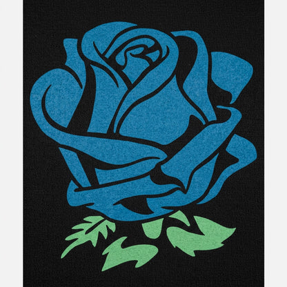 Blue Rose Flower in Tattoo Style Graphic detail