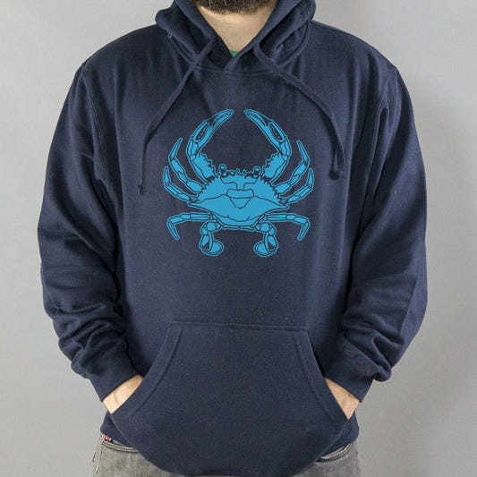 Blue Crab Illustration graphic Hoodie in Navy Blue