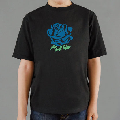 Blue Rose Flower in Tattoo Style Graphic