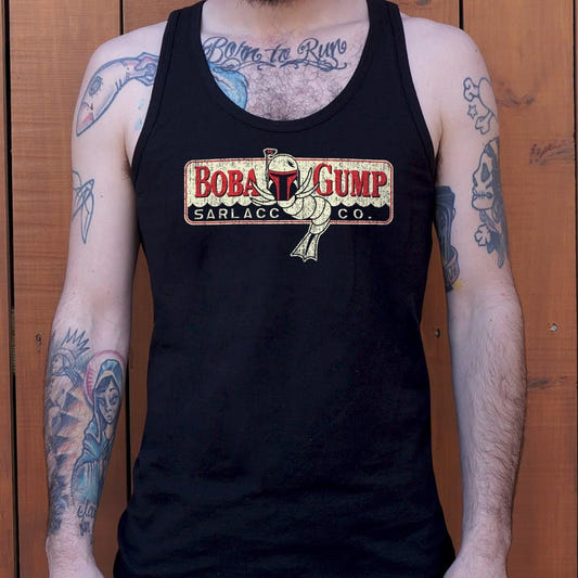 Boba Gump Shrimp Co Bounty Hunter Mashup graphic Men's Tank Top in Black