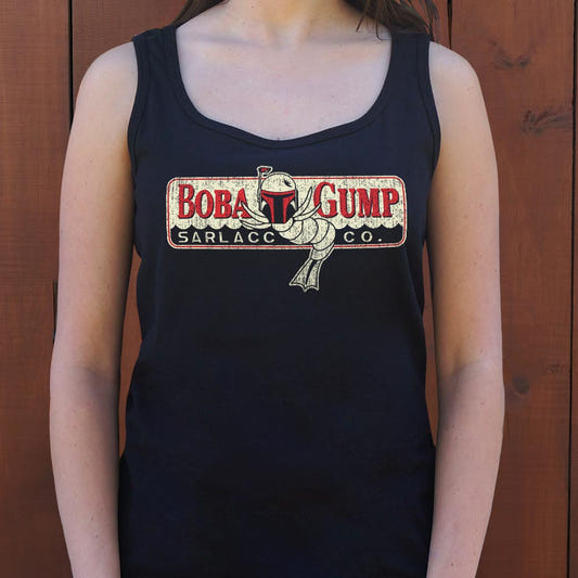 Boba Gump Shrimp Co Bounty Hunter Mashup graphic Women's Tank Top in Midnight