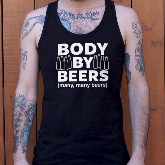 Body By Beers Many Many Beers with Bottles graphic Men's Tank Top in Black