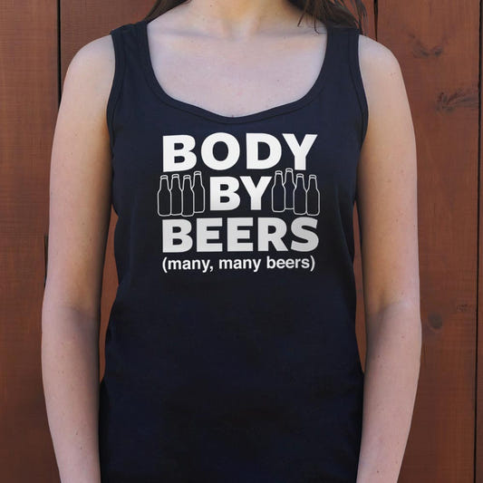 Body By Beers Many Many Beers with Bottles graphic Women's Tank Top in Midnight