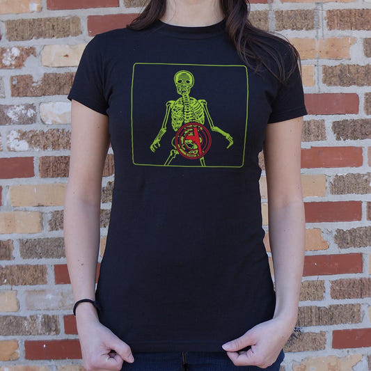Body Scanner Alert X-Ray Skeleton Scan graphic Women's T-Shirt in Midnight