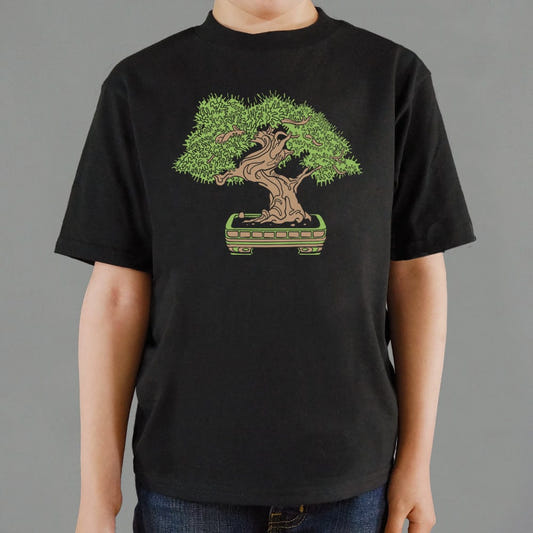 Bonsai Miniature Tree Graphic Kids T-Shirt in Black