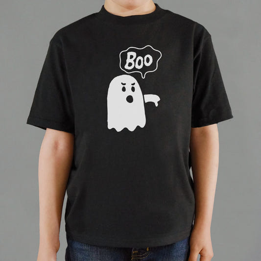 Boo Ghost Giving a Thumbs Down graphic Kids T-Shirt in Black