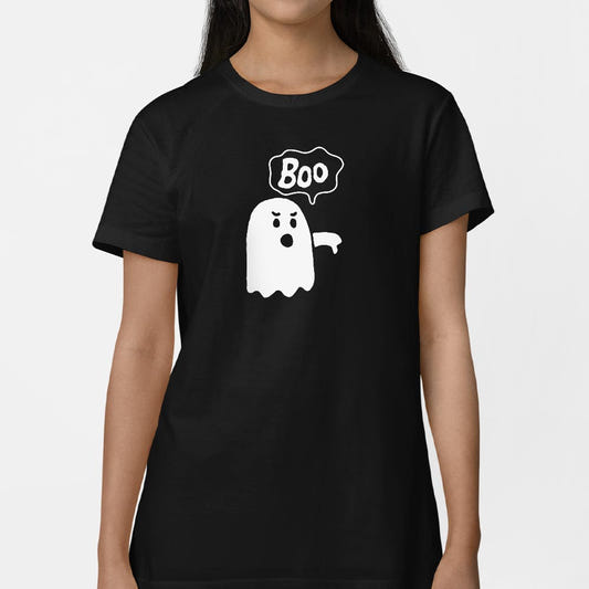 Boo Ghost Giving a Thumbs Down graphic Women's T-Shirt in Midnight