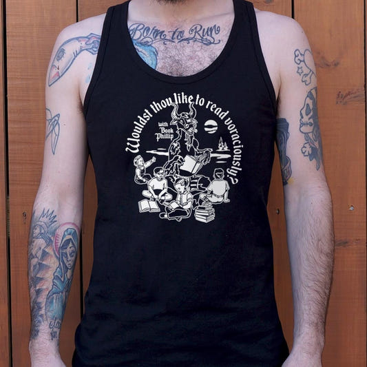 Book Phillip Horned Goat Reading Voraciously with Kids graphic Men's Tank Top in Black