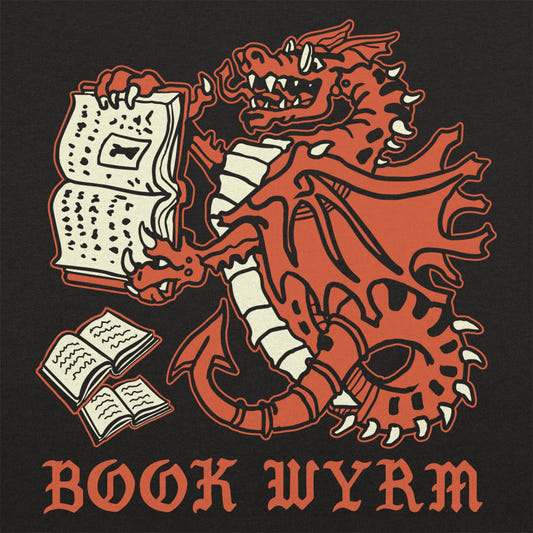 Book Wyrm Two Headed Dragon Reading Books graphic tee design