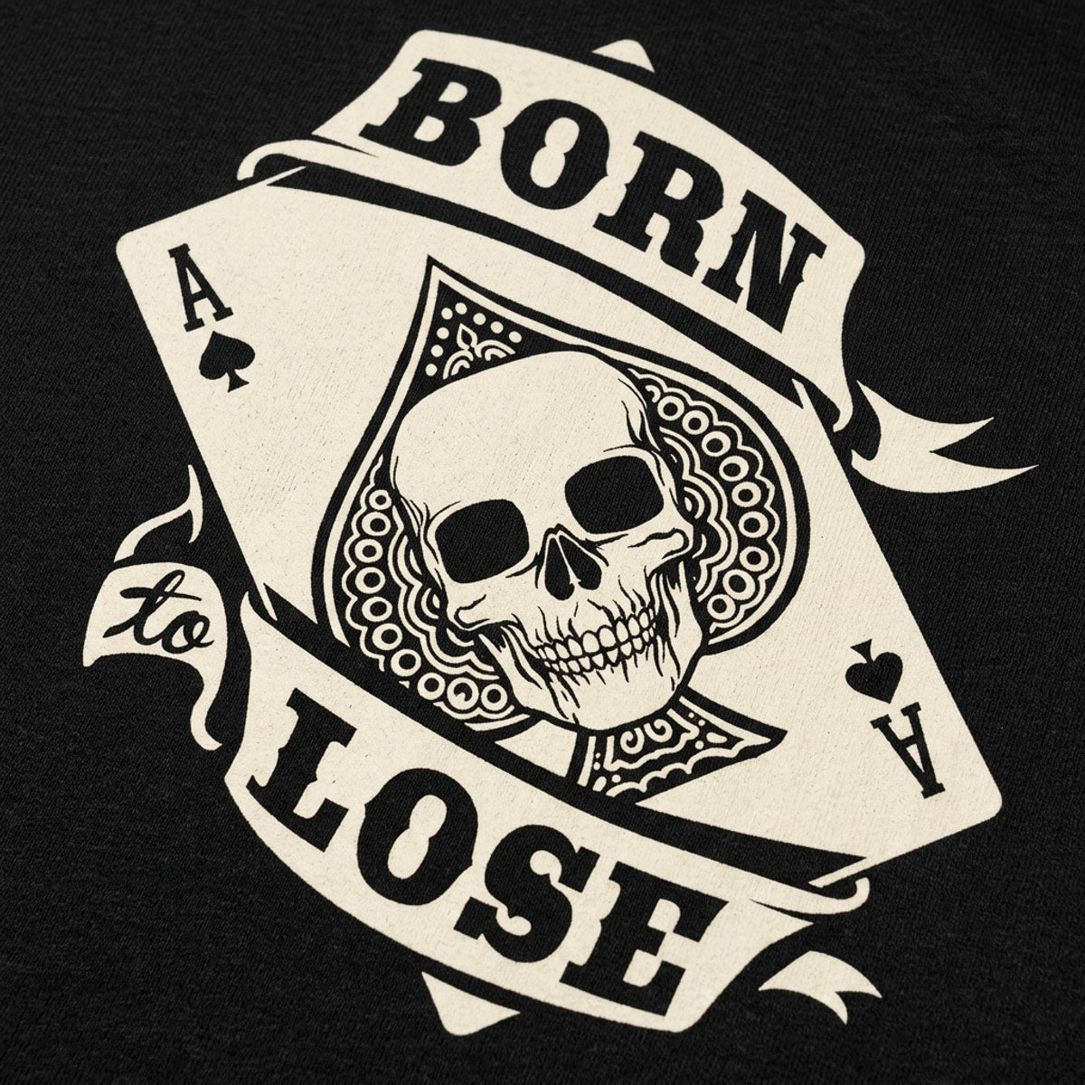 Born To Lose Skull Ace of Spades detail