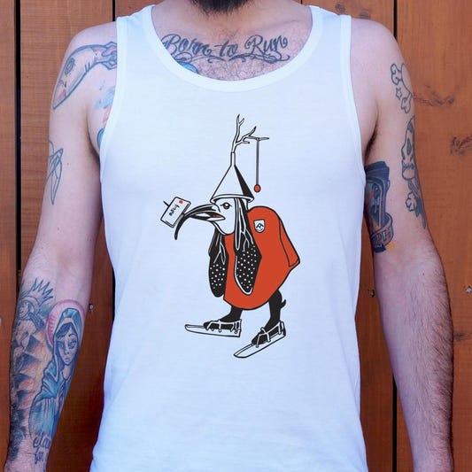 Hieronymus Bosch Bird Man on Ice Skates graphic Men's Tank Top in White