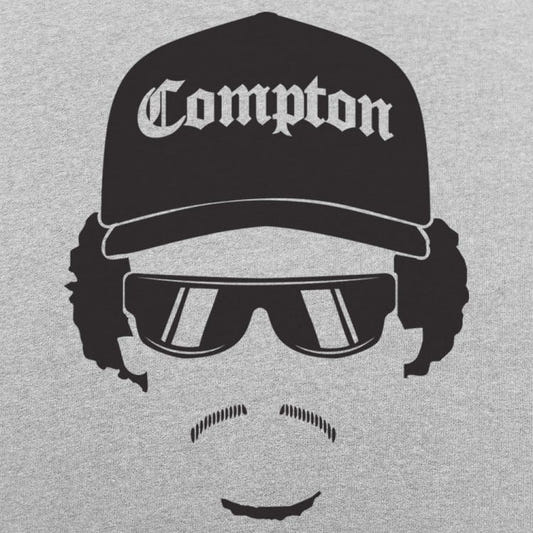 Boy In The Hood Rapper Silhouette with Compton Hat and Sunglasses graphic tee design