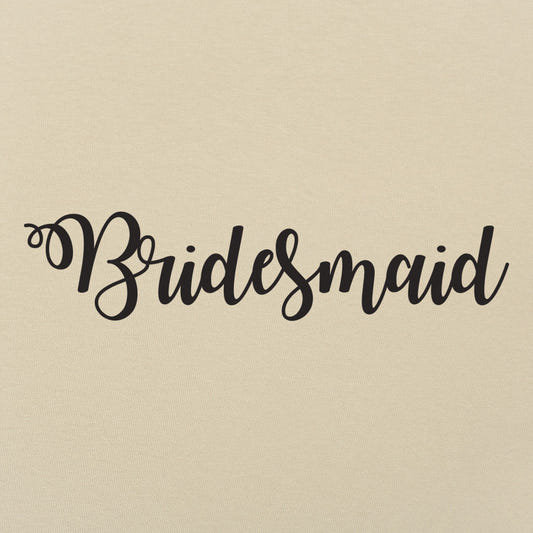 Bridesmaid Elegant Script for Wedding Party graphic Unisex Heavyweight T-Shirt in Sand