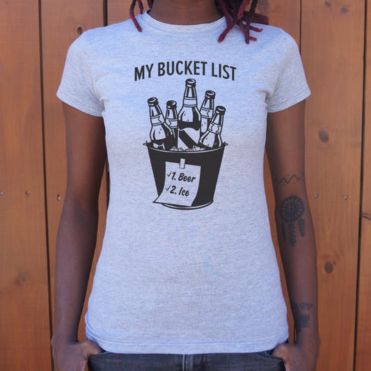 My Bucket List Beer Bottles on Ice Checklist graphic Women's T-Shirt in Gray Granite