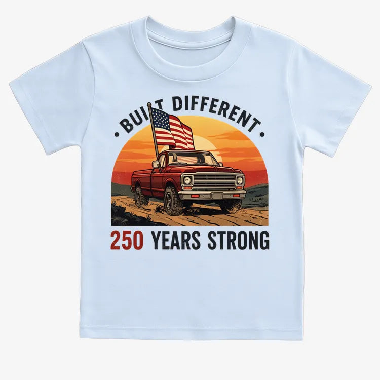 Built Different: 250 Years Strong-Kids T-Shirt-Blue