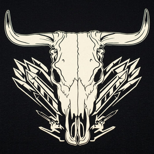 Bull Skull Western Tribal Feathers Graphic detail