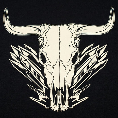 Bull Skull Western Tribal Feathers Graphic detail