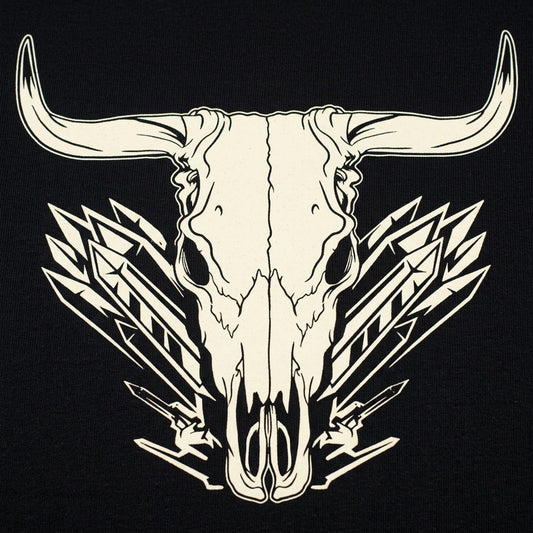 Bull Skull Western Tribal Feathers Graphic detail