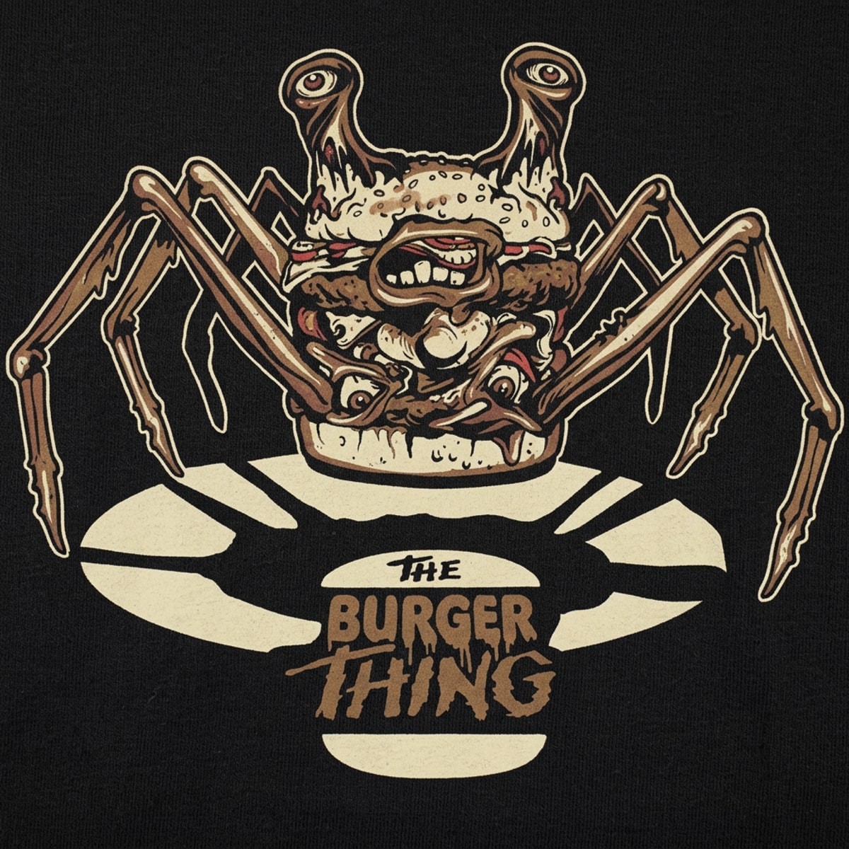 Burger Thing Spider Legged Monster Burger Creature detail